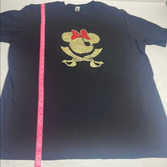 Disney Minnie Mouse Pirate skull black and Gold Glitter women’s t size XL - Picture 8 of 8